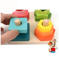 Encastre de Madera Didáctico Arcoiris x4 Figuras - imagen 3