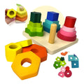 Encastre de Madera Didáctico Arcoiris x4 Figuras - imagen 1