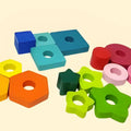 Encastre de Madera Didáctico Arcoiris x4 Figuras - imagen 4
