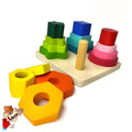 Encastre de Madera Didáctico Arcoiris x4 Figuras - imagen 5