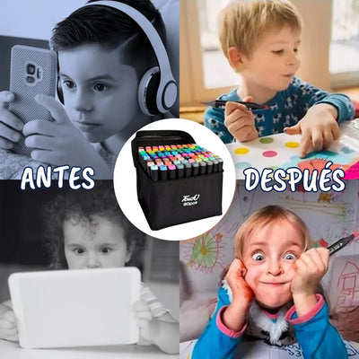 Set de 80 Marcadores Mágicos Doble Punta Touch