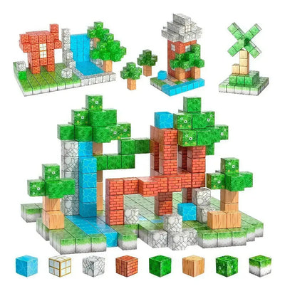 Bloques Magnéticos 88 Piezas tipo Minecraft
