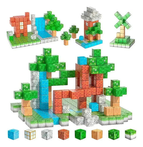 Bloques Magnéticos 88 Piezas tipo Minecraft