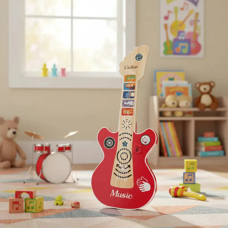 Guitarra eléctrica infantil con luces y sonidos musicales