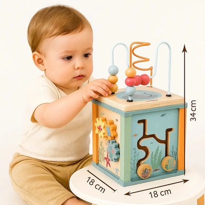 Cubo de Madera Actividades 5 en 1 para Bebés