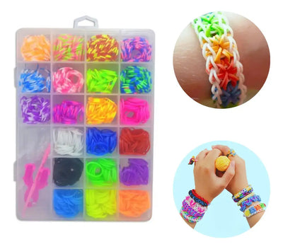 Set de 1500 Gomitas Para Armar Pulseras De Colores