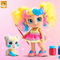 Muñeca Coloreable + Perrito + Pinturas Temperas - imagen 1