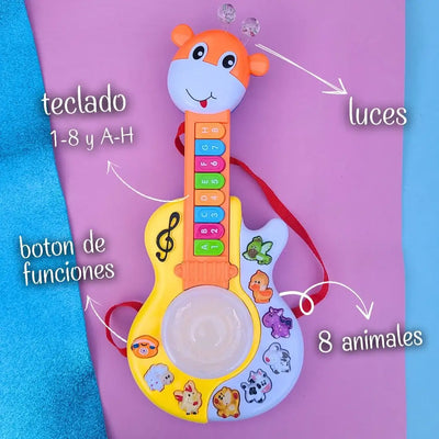 Guitarra Jirafa Con Luz Y Música Didáctica Para Bebé