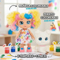 Muñeca Coloreable + Perrito + Pinturas Temperas - imagen 4