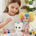 Muñeca Coloreable + Perrito + Pinturas Temperas - imagen 7