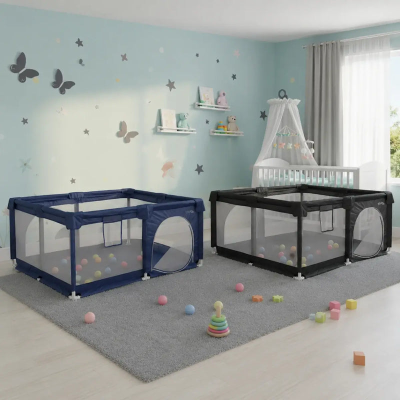 Corral de Juego para Bebé Rectangular | Área Segura Infantil con Malla Protectora