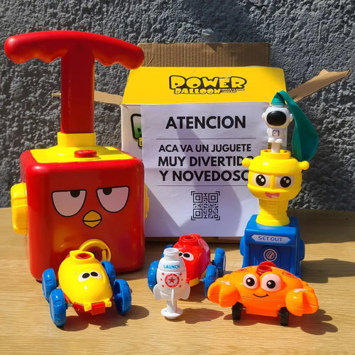 Power Balloon: Inflador Lanzador + Globos + Autos, Cohetes y Astronauta